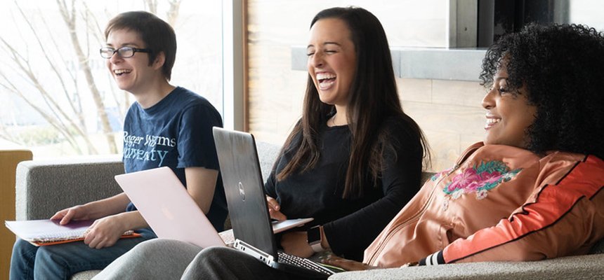 students laughing