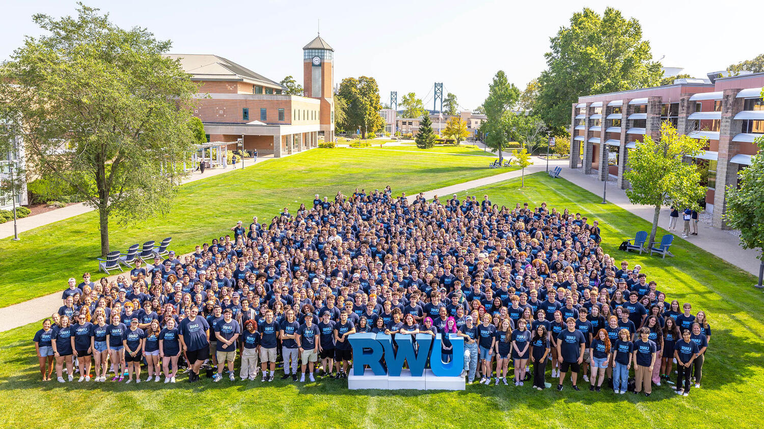 The Class of 2029 gathers for a group photo prior to the Convocation ceremony.