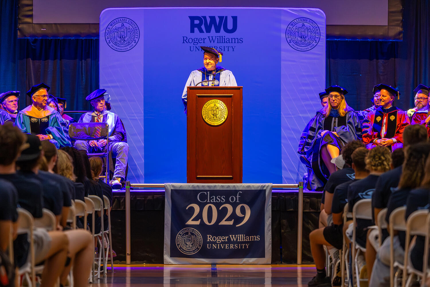 President Ioannis Miaoulis welcomes the incoming undergraduate class, ushering in a new chapter at Roger Williams University.