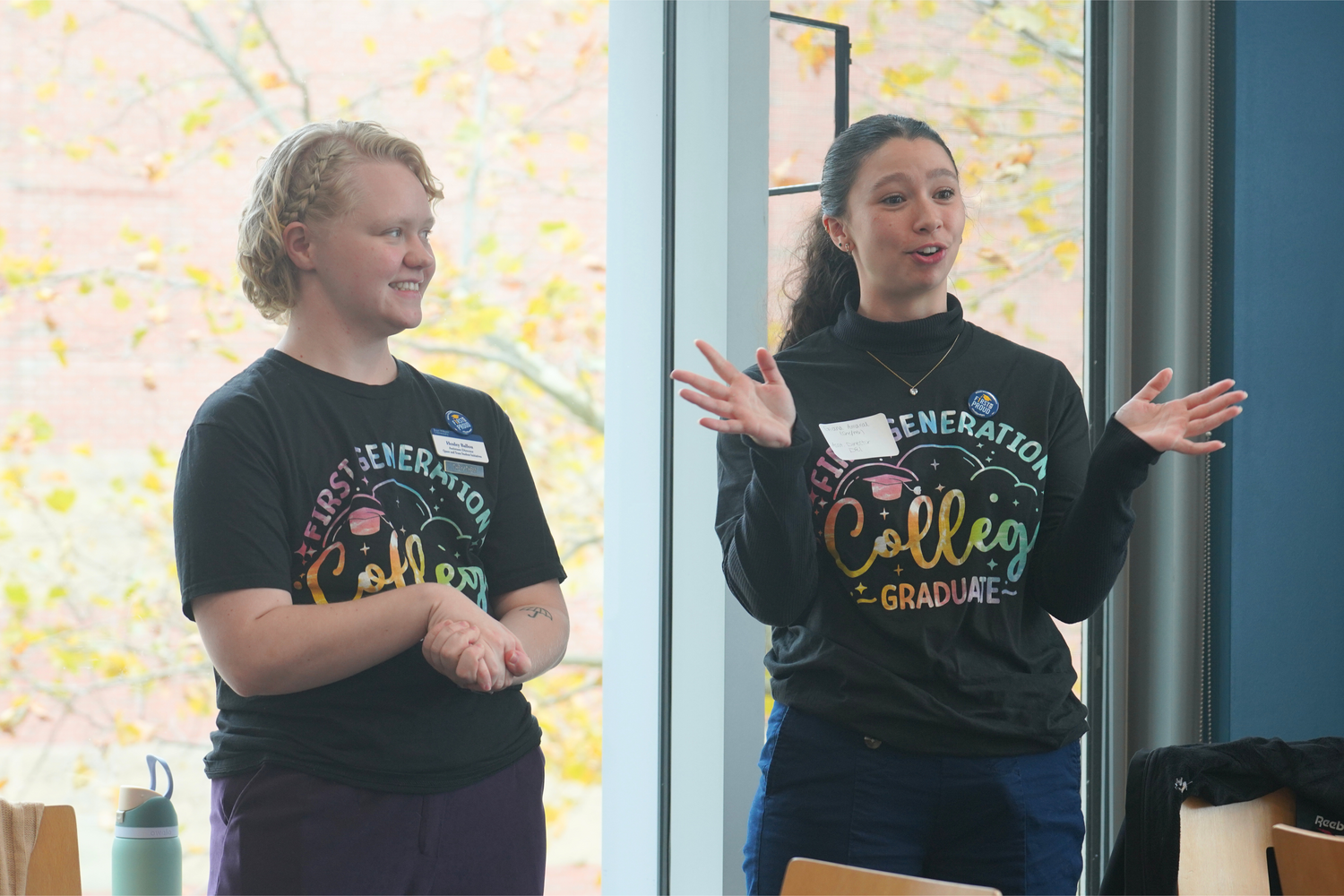 Henley Ballou and Giana Amaral welcome attendees and open the networking luncheon.
