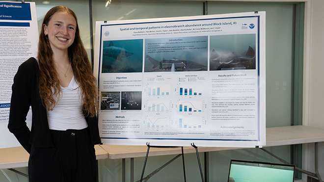Junior Grace Baldwin analyzed shark, skate, and ray populations around Block Island, R.I., through a multi-year study with the Atlantic Shark Institute.