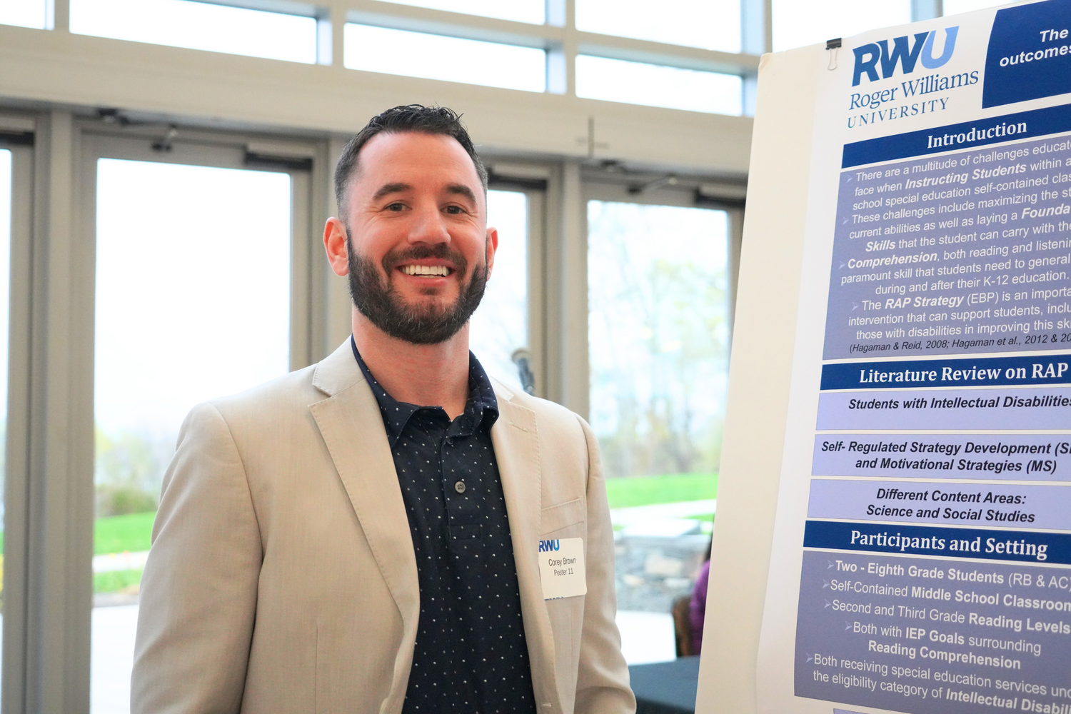 Corey Brown centered his research on the RAP strategy to support middle school students with intellectual disabilities.