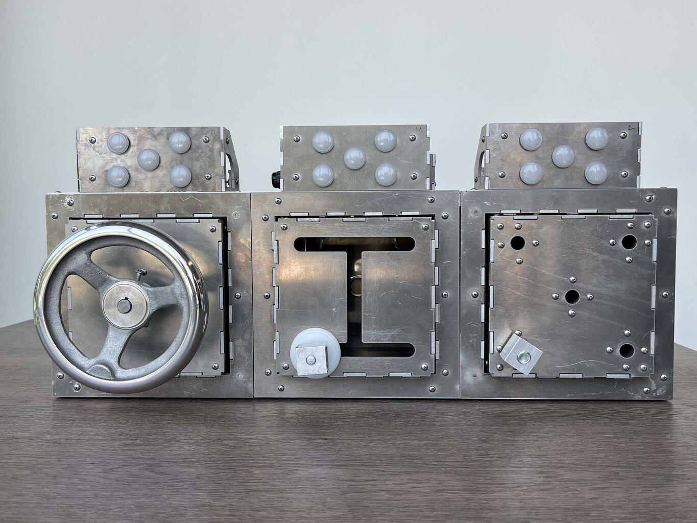 The finished aluminum submersible sensorized autonomous manipulation platform.