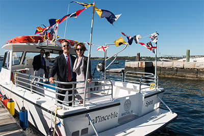 Bill and Kat Geraghty on board the research vessel