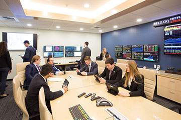 Students working in the Center for Advanced Financial Education