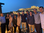 MBA students dine in front of the Acropolis