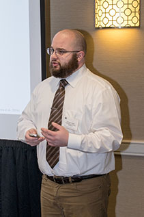 Matthew Conrad, a first-year graduate student in the M.A. Clinical Psychology program, presents on psychological well-being and ethnic differences at the 2018 Eastern Psychological Association Annual Meeting on Saturday, March 3, 2018.
