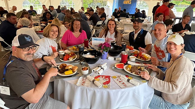 Alumni kick off the weekend in style with the annual Alumni Weekend Kick-Off Dinner featuring lobster and steak.