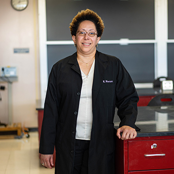 Forensic Science professor Karla-Sue Marriott inside a lab 