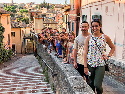 Architecture students outside in Italy during study abroad 