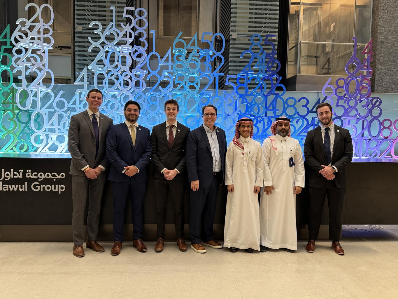 Students toured the Saudi stock exchange in the King Abdullah Financial District, where they learned how the Kingdom is diversifying its economy beyond oil.