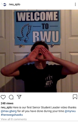 Screenshot of Instagram video ft.  face with Hawks poster in background.