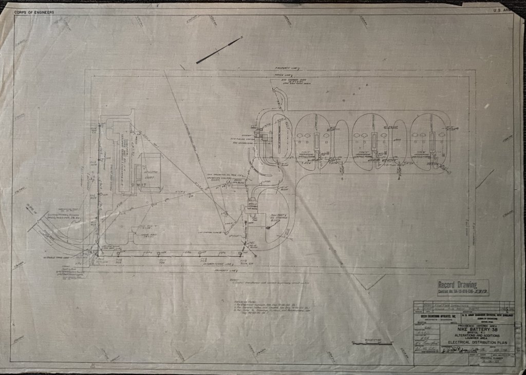 Drawing of Nike Missile Site, on RWU's North Campus