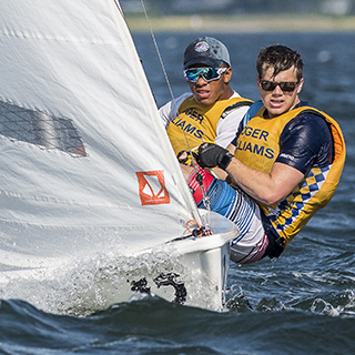 image of members of RWU's sailing team in Mount Hope Bay
