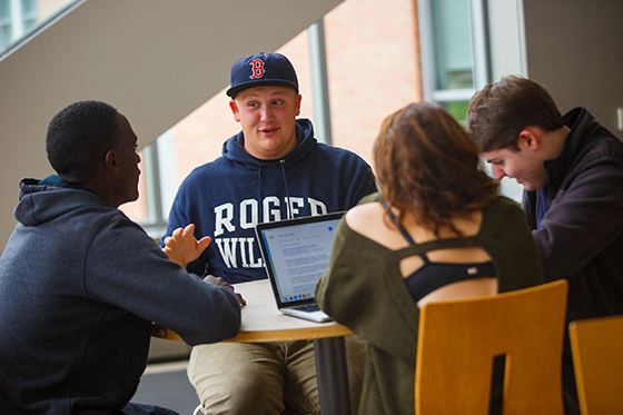 Students meeting in a group.