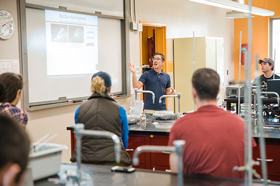 Professor in science class.