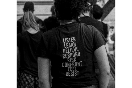 Back of shirt at protest.