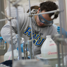 image of RWU undergrad doing research