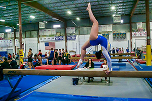 gymnast on balance beam