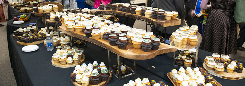 display of cupcakes