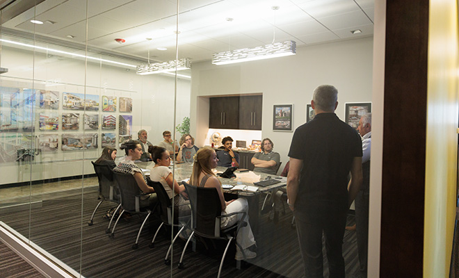 Students attend architecture firm crawl