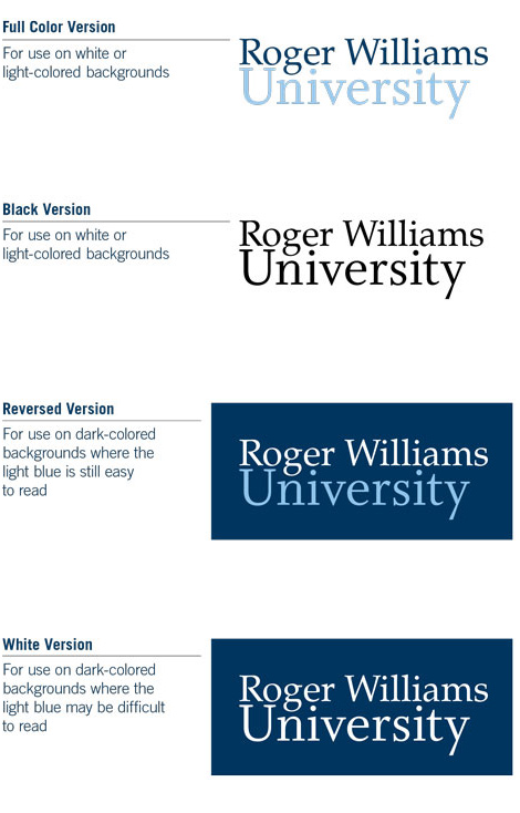 Different styles of logos