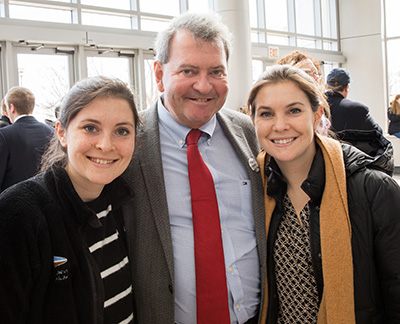 RWU President Miaoulis with his daughters, Katrina and Marina. 