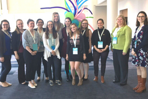 Women students and faculty at SWE conference