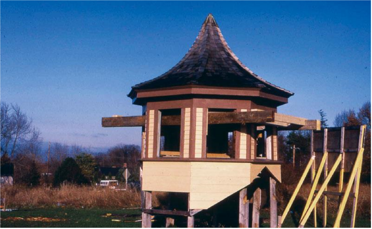 The completed cupola of the barn
