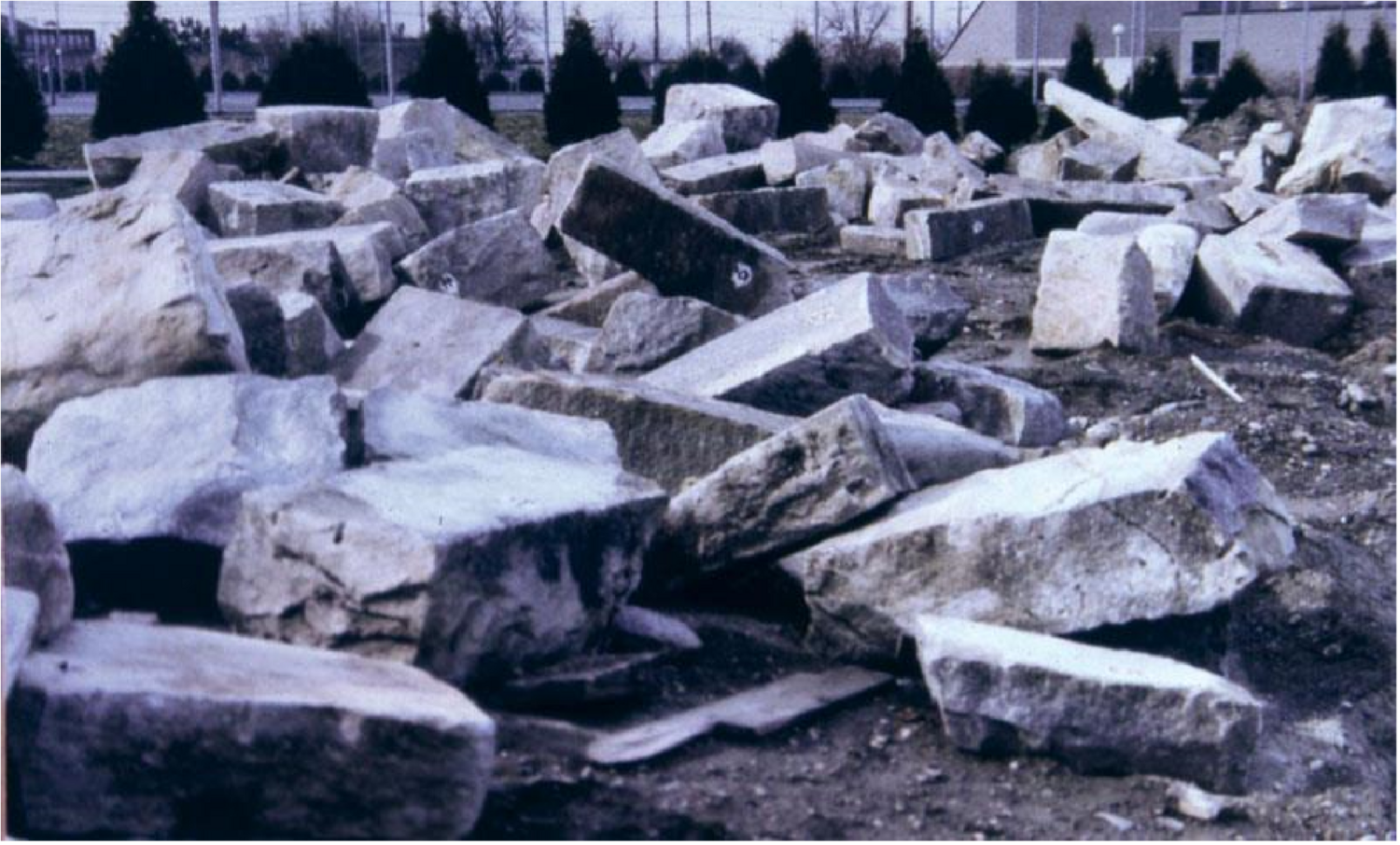 The granite foundation of the ledge site