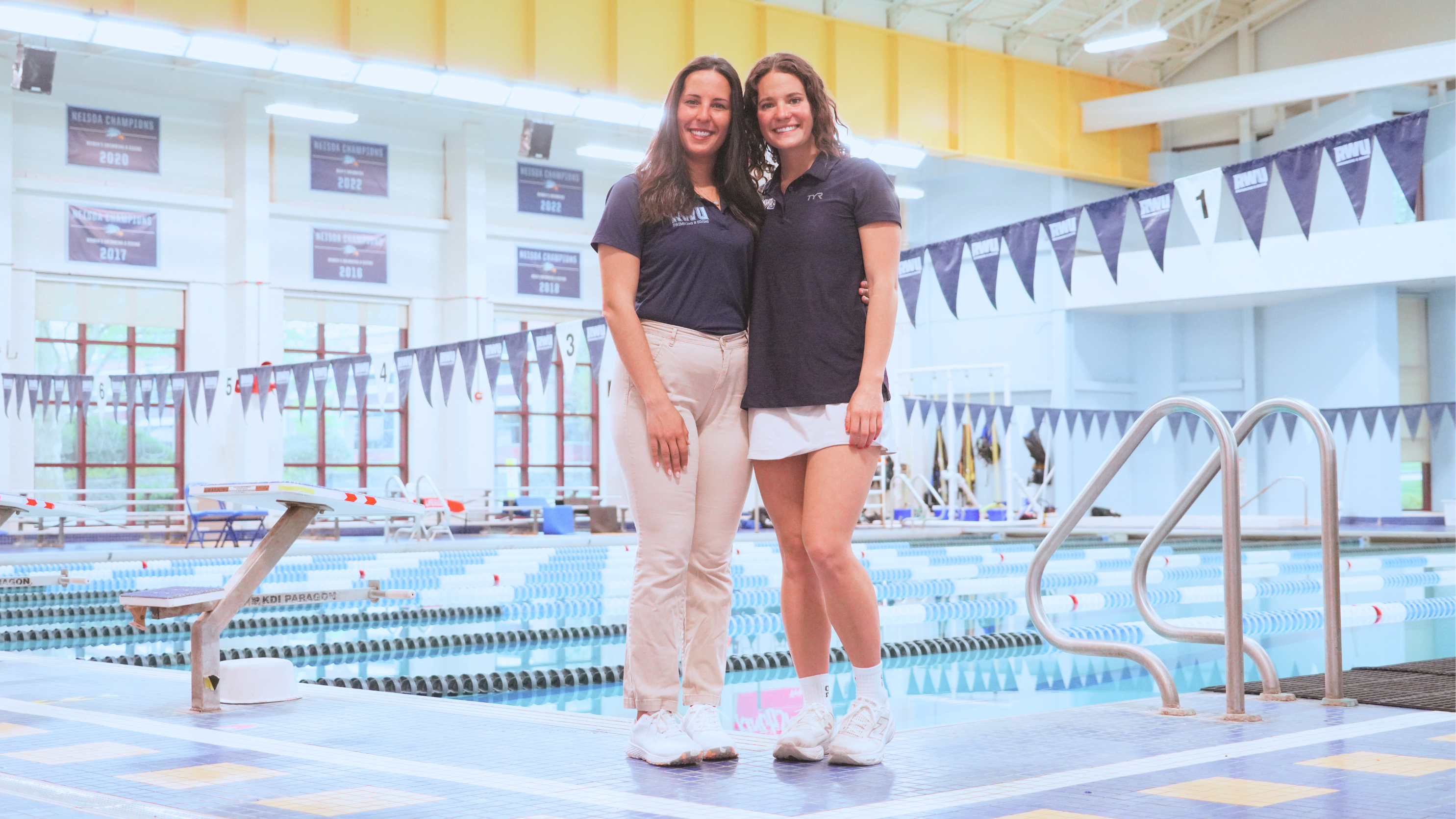 Joanna Tchobanova ’13 and Noelle Schneider ’25 are balancing coaching with MBA studies, learning from each other on deck and in the classroom.