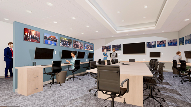 Rendering of the redesigned Center for Advanced Financial Education.
