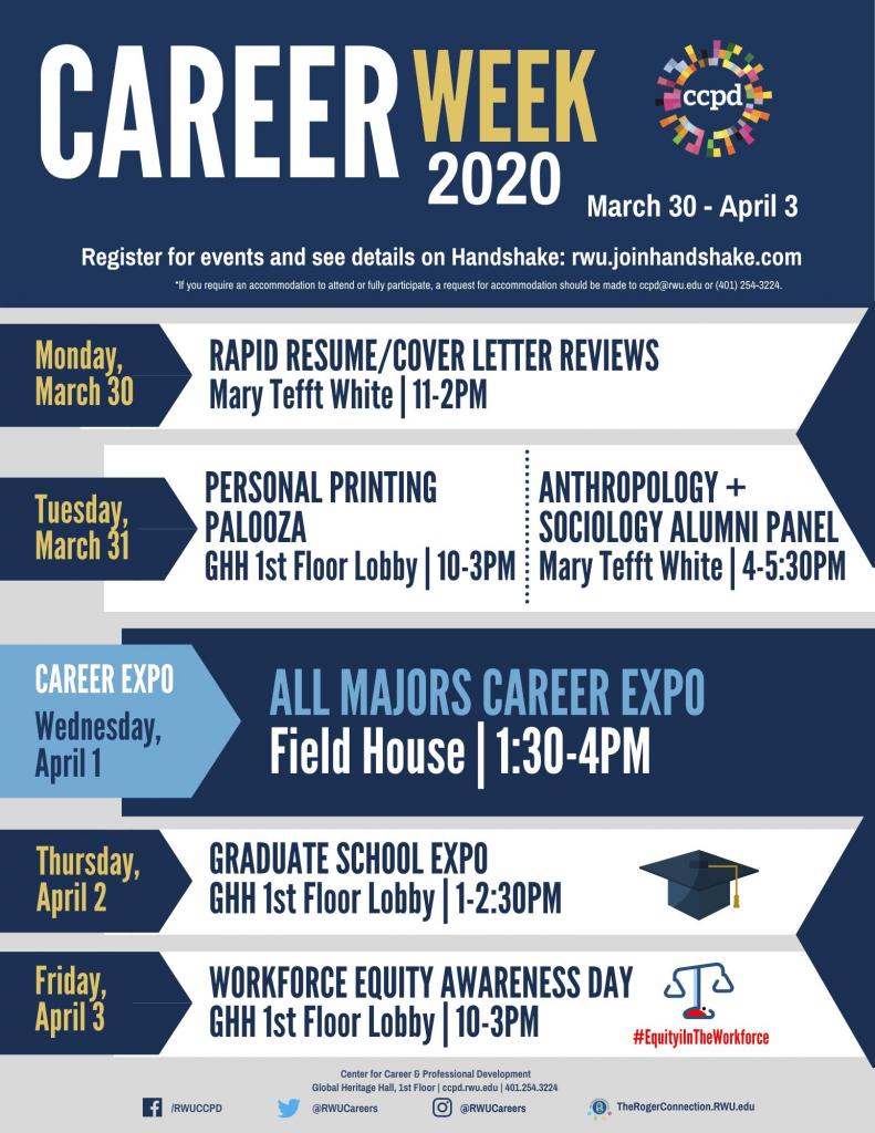 Spring 2020 Career Week Schedule