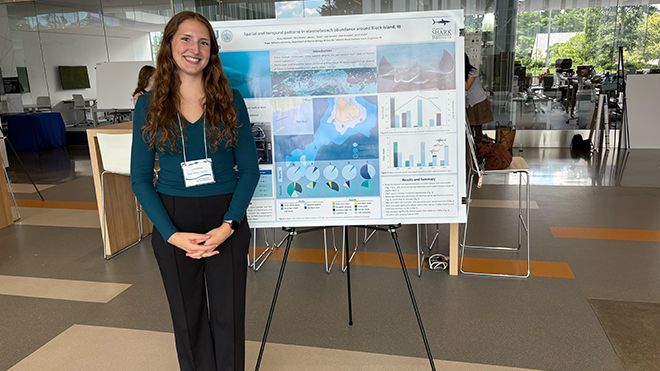 Grace Baldwin presents her research.