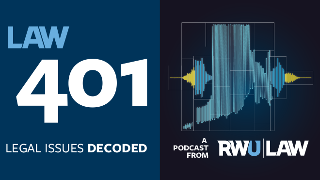 Law 401 podcast logo.