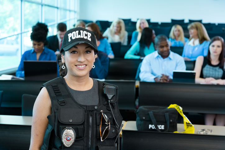 Police Officer in Classroom