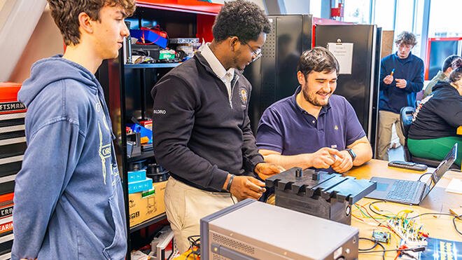 Students build electronics