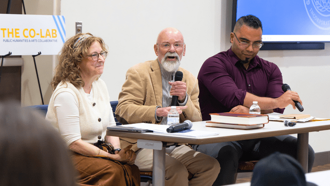 History Professor Debra Mulligan leads historians in a conversation reexamining the origins of the Thanksgiving story.