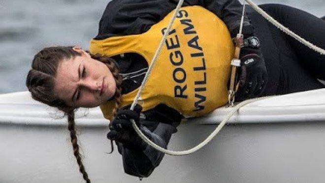 Jaqui in action as part of the Division 1 RWU Sailing Team