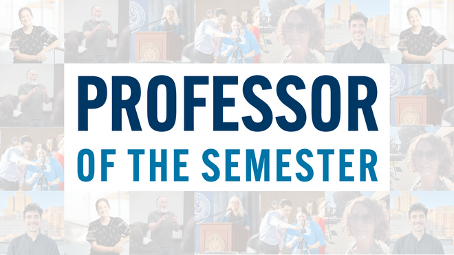 Photo collage of the Spring 2026 Professors of the Semester.