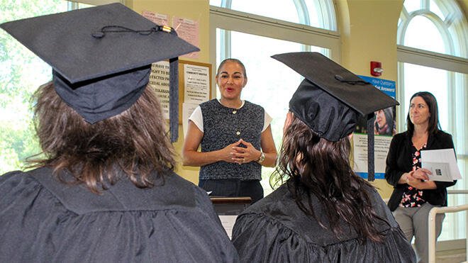 Associate degree graduates at the Women's Facility.