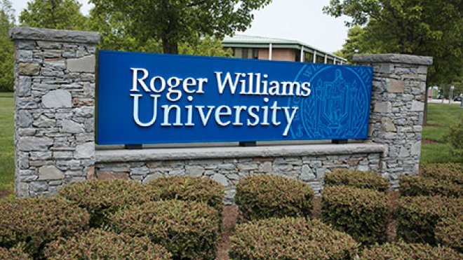 Roger Williams University main entrance.