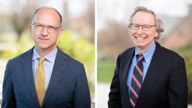 Roger Williams University School of Law Professors Jared A. Goldstein, left, and Peter S. Margulies.