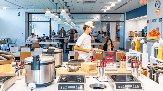 Student at the new Create Your Own station.