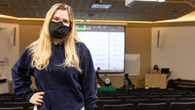 Ava Wilkens at Hawkward practice