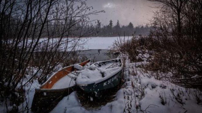 Boats in snow