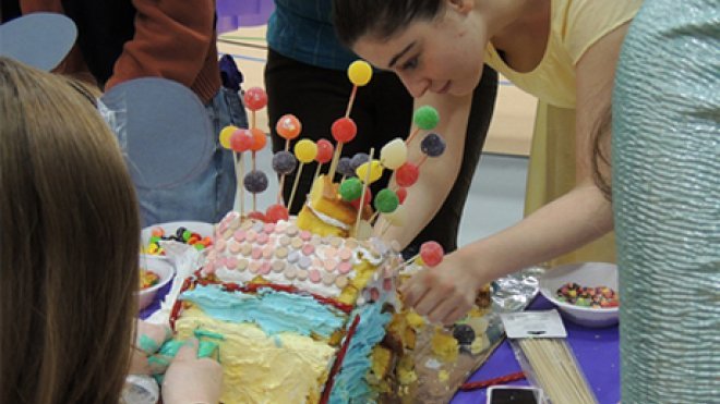 Students in a cake making competition