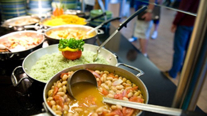 Food in dining hall