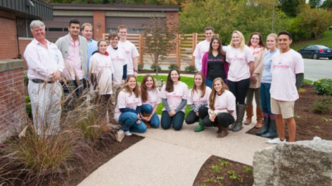 Everyone involved in project explores garden
