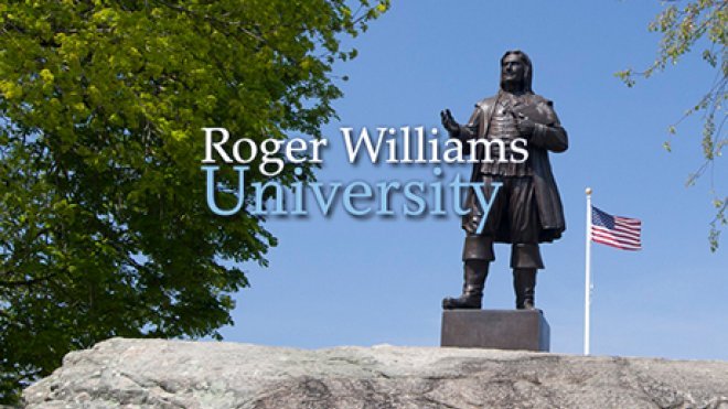 Roger Williams statue on campus
